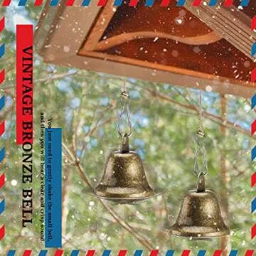30 Pieces Craft Bells Small Brass Bells for Crafts Mini Vintage Bells with Spring Hooks Tiny for Hanging Wind Chimes Making Dog Training Doorbell Wedding Decor, 1.65 x 1.5 Inch(Bronze)