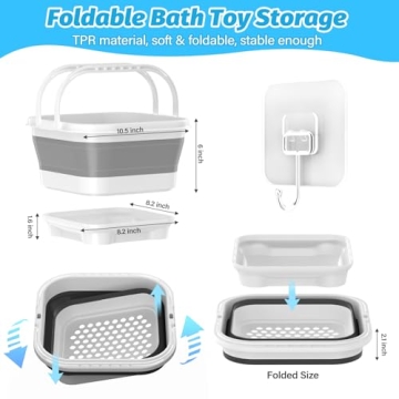 Anivia Foldable Bath Toy Storage Organizer for Kids