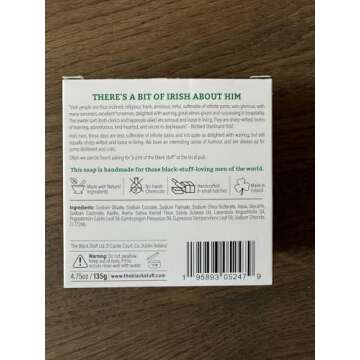 The Black Stuff All Natural Bar Soap for Men Handmade Cold Process Soaps with Organic Ingredients and Essential Oils - Mens Soap for Daily Use, Irish Mountain Rain Body Soap