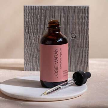 Josie Maran Argan Oil (4oz) - The Original 100% Pure Organic Argan Oil from Morocco - Pure Moroccan Skin Growth Serum - Hydrating Anti Aging Skin Care