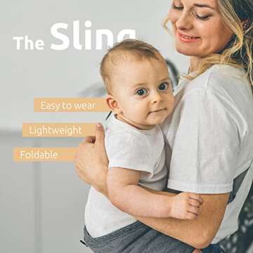 AUYEAZGO Toddler Sling, Ergonomic Baby Sling Carrier with Adjustable Strap, Soft Padding & Non-Slip Hip Seat, Perfect for Infant and Toddler(7-44 lbs), Premium Cotton (Steel Gray)