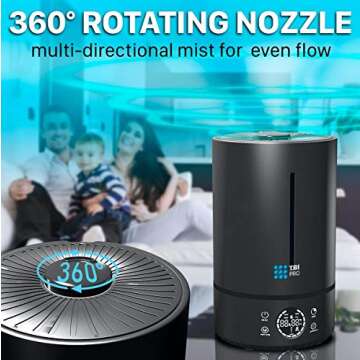 Top Fill 6L Cool Mist Humidifier for Large Rooms