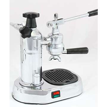 La Pavoni EPC-8 Europiccola 8-Cup Lever Style Espresso Machine, Chrome,Silver