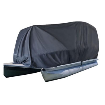 Durable Gray 21-24FT Trailerable Heavy Duty Pontoon Boat Cover With Storage