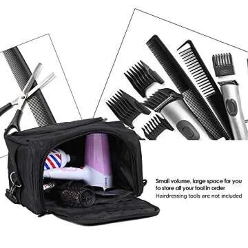 Anself Salon Barber Tool Bag Portable Travel MUA Case for Hair Styling (Black)