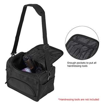 Anself Salon Barber Tool Bag Portable Travel MUA Case for Hair Styling (Black)