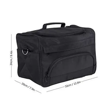 Anself Salon Barber Tool Bag Portable Travel MUA Case for Hair Styling (Black)
