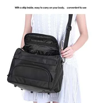 Anself Salon Barber Tool Bag Portable Travel MUA Case for Hair Styling (Black)