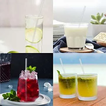 200 Clear Drinking Straws - Durable & Versatile for Events