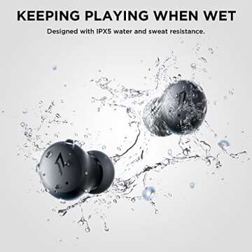 1MORE ComfoBuds Mini Hybrid Active Noise Cancelling Earbuds, in-Ear Headphones with Stereo Sound, Earbuds Wireless Bluetooth 5.2, Clear Calls, Wireless Charging, Soothing Sound, Waterproof, Black