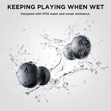 1MORE ComfoBuds Mini Hybrid Active Noise Cancelling Earbuds, in-Ear Headphones with Stereo Sound, Earbuds Wireless Bluetooth 5.2, Clear Calls, Wireless Charging, Soothing Sound, Waterproof, Black