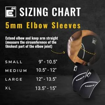 Element 26 Elbow Sleeve Weightlifting - 1 Pair (5mm) Neoprene Elbow Sleeve for Support & Compression...