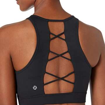 Comfortable Women's Lattice Strappy Back Yoga Sports Bra