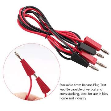 Micsoa Multimeter Leads, Electrical Test Lead Kit - Banana to Alligator Clips, Banana to Banana Plugs, Banana to Plounger Mini Hooks Multimeter Leads Set（3 Pair）