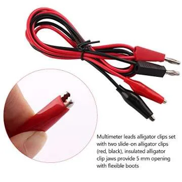 Micsoa Multimeter Leads, Electrical Test Lead Kit - Banana to Alligator Clips, Banana to Banana Plugs, Banana to Plounger Mini Hooks Multimeter Leads Set（3 Pair）