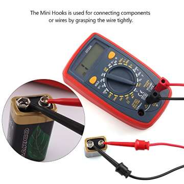 Micsoa Multimeter Leads, Electrical Test Lead Kit - Banana to Alligator Clips, Banana to Banana Plugs, Banana to Plounger Mini Hooks Multimeter Leads Set（3 Pair）