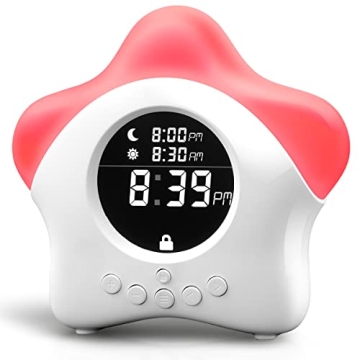 Stay-in-Bed Clock for Kids - Toddler Sleep Training Night Light & Alarm