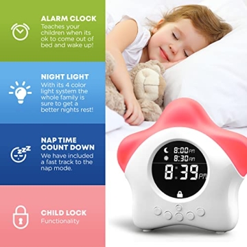 Kids Stay-in-Bed Sleep Training Clock & Night Light