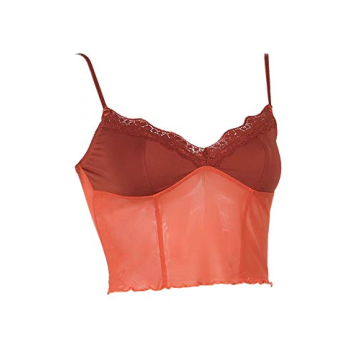 Sexy Orange Lace Crop Top Summer Strap Tank Women