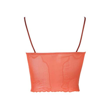 Sexy Orange Lace Crop Top Summer Strap Tank Women