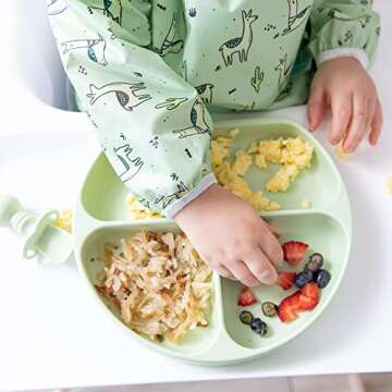 Bumkins Sleeved Bib for Girl or Boy, Baby and Toddler for 6-24 Mos, Essential Must Have for Eating, ...