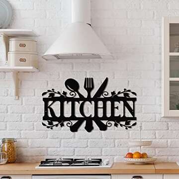 Hotop Black Kitchen Metal Sign for Farmhouse Decor