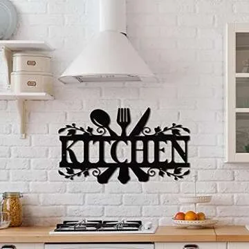 Hotop Black Kitchen Metal Sign for Farmhouse Decor