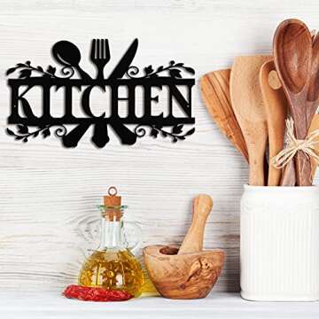 Hotop Black Kitchen Metal Sign for Farmhouse Decor