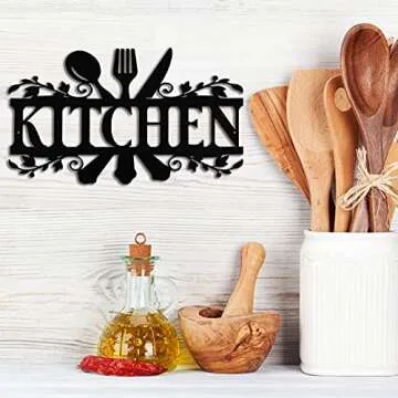 Hotop Black Kitchen Metal Sign for Farmhouse Decor