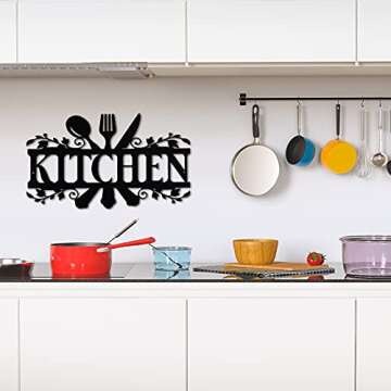 Hotop Black Kitchen Metal Sign for Farmhouse Decor