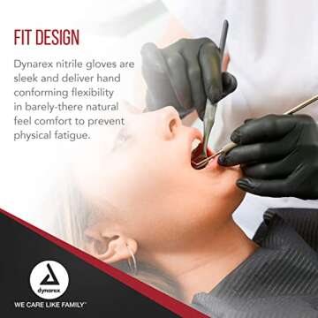 Dynarex Black Disposable Nitrile Gloves for Professionals