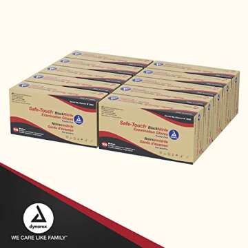Dynarex Black Disposable Nitrile Gloves for Professionals