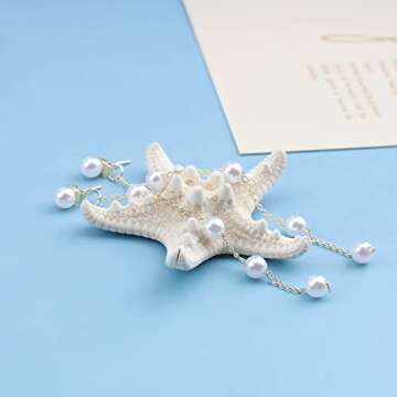 Allereyae Boho Dangle Pearl Drop Earrings Long Tassel Pearl Earrings Vintage Pearl Studs Earrings Wedding Pearl Chain Earrings for Women