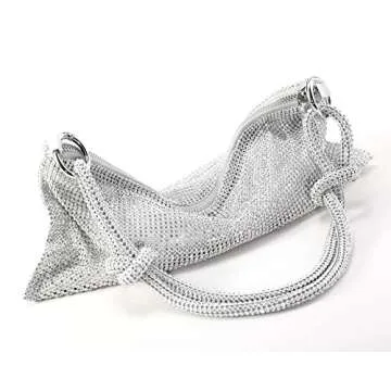 Rhinestone Purse Silver Sparkly Purse Silver Clutch Purse Evening Bags for Women