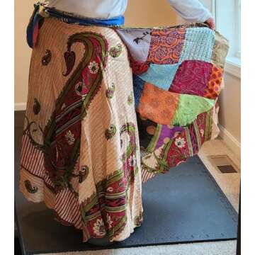 Sari Silk Vintage Patchwork Wraparound Long Skirt - Embrace Timeless Elegance with This Stunning Ethnic Fashion Piece, Perfect for Any Occasion or Casual Outing! Multi