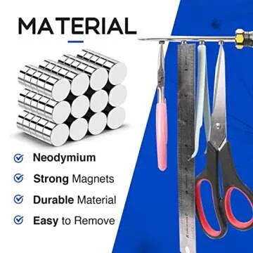 VSKIZ 60Pcs Small Magnets, Small Round Magnets for Refrigerator, 6x3mm Multi-use Tiny Rare Earth Magnets Mini Neodymium Magnets for Fridge, Circle Button Magnets for Whiteboard, Classroom, Office