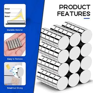 VSKIZ 60Pcs Small Magnets, Small Round Magnets for Refrigerator, 6x3mm Multi-use Tiny Rare Earth Magnets Mini Neodymium Magnets for Fridge, Circle Button Magnets for Whiteboard, Classroom, Office