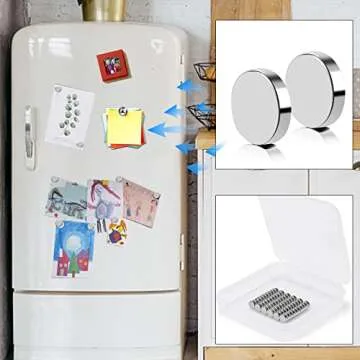 VSKIZ 60Pcs Small Magnets, Small Round Magnets for Refrigerator, 6x3mm Multi-use Tiny Rare Earth Magnets Mini Neodymium Magnets for Fridge, Circle Button Magnets for Whiteboard, Classroom, Office