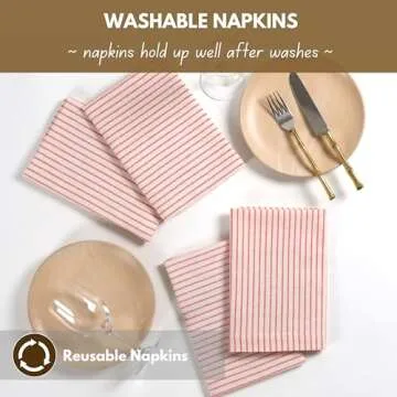 Native Fab Vintage Stripped Cloth Napkins Set of 4