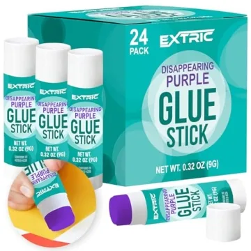 Bulk Purple Glue Sticks for Kids - 24 Count, Washable & Non-Toxic