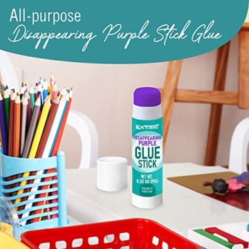 24 Count Purple Glue Sticks for Kids - Washable & Non-Toxic