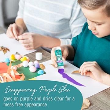 24 Count Purple Glue Sticks for Kids - Washable & Non-Toxic
