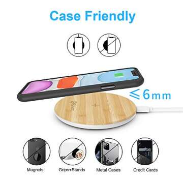 Wireless Charger,Qi-Certified 10W Max Fast Wireless Charging Pad Compatible with iPhone 11/11 Pro/11 Pro Max/XS MAX/XR/XS/X/8,Samsung Galaxy S20/Note 10/S10/S9, AirPods Pro