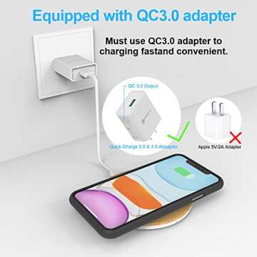 Wireless Charger,Qi-Certified 10W Max Fast Wireless Charging Pad Compatible with iPhone 11/11 Pro/11 Pro Max/XS MAX/XR/XS/X/8,Samsung Galaxy S20/Note 10/S10/S9, AirPods Pro