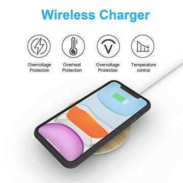 Wireless Charger,Qi-Certified 10W Max Fast Wireless Charging Pad Compatible with iPhone 11/11 Pro/11 Pro Max/XS MAX/XR/XS/X/8,Samsung Galaxy S20/Note 10/S10/S9, AirPods Pro