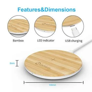 Wireless Charger,Qi-Certified 10W Max Fast Wireless Charging Pad Compatible with iPhone 11/11 Pro/11 Pro Max/XS MAX/XR/XS/X/8,Samsung Galaxy S20/Note 10/S10/S9, AirPods Pro