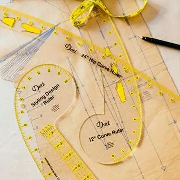 Dritz Design Ruler Trio with Styling Design, Curve & Hip Curve Rulers for Sewing