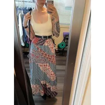 Happy Sailed Womens Bohemian Loose Flowing Summer Travel Hippie Yogi Casual Long Skirts X-Large Multicolor