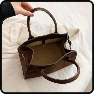 NNLLY Suede Tote Bag - Stylish Gift for Women