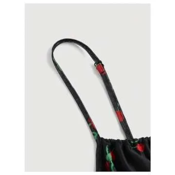 SOLY HUX Women's Vintage Cherry Print Mini Cami Dress